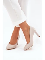Dámské lodičky na podpatku světle béžové Sergio Leone Campbell Dámské lodičky na podpatku světle béžové Sergio Leone Campbell