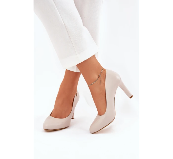 Dámské lodičky na podpatku světle béžové Sergio Leone Campbell Dámské lodičky na podpatku světle béžové Sergio Leone Campbell