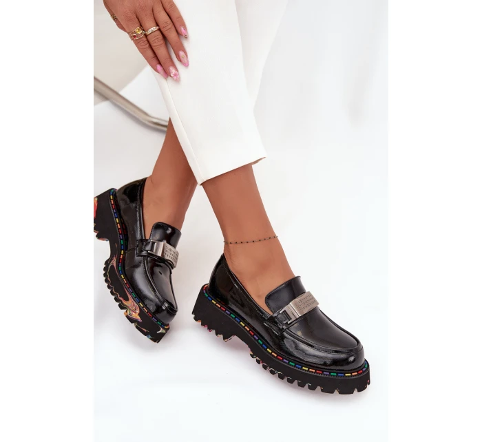 Dámské mokasiny z lakované kůže Artiker 57C0070 Černé