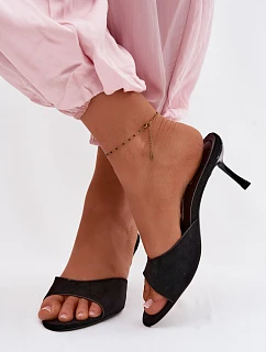 Sandály z imitace semiše na podpatku Černé Melissea