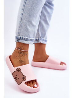Dámské lehké pěnové pantofle Bear Motiv Růžove Parisso
