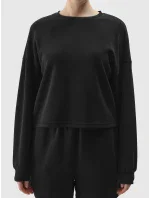 Dámská tepláková mikina bez zapínání s přídavkem modálu 4F - černá Dámská tepláková mikina bez zapínání s přídavkem modálu 4F - černá