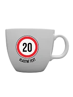 Personalizovaný MEGA XXL keramický hrnek 1 000 ml - narozeninová dopravní značka Personalizovaný MEGA XXL keramický hrnek 1 000 ml - narozeninová dopravní značka