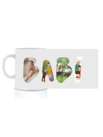 Personalizovaný klasický bílý keramický hrníček 300 ml - Máma/táta/babi/děda z fotek