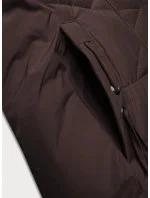 Hnědá dámská zimní bunda se stahovacími lemy LHD (LHD-24580)