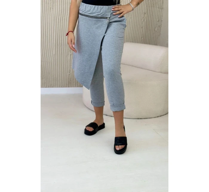 Punto Milano Zimní kalhoty s ozdobným zipem šedý Punto Milano Zimní kalhoty s ozdobným zipem šedý