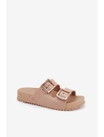 Dámské Pantofle Hladké  Béžové model 21695892 - Zaxy