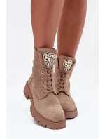 Dámské workery s krystaly na jazyku béžové Rosira Dámské workery s krystaly na jazyku béžové Rosira