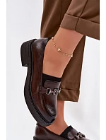 Kožené dámské mokasiny s ozdobným detailem Vinceza 39985 Čokoládové Kožené dámské mokasiny s ozdobným detailem Vinceza 39985 Čokoládové