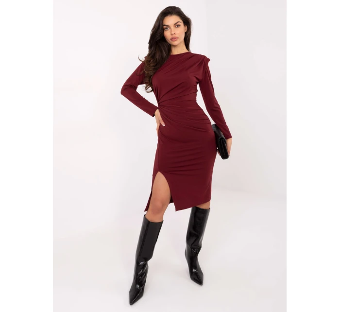 Sukienka IT SK bordowy model 21724537 - FPrice Sukienka IT SK bordowy model 21724537 - FPrice