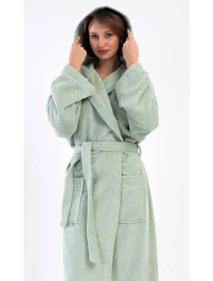 Dámský župan dlouhý s kapucí Máta Dámský župan dlouhý s kapucí Máta