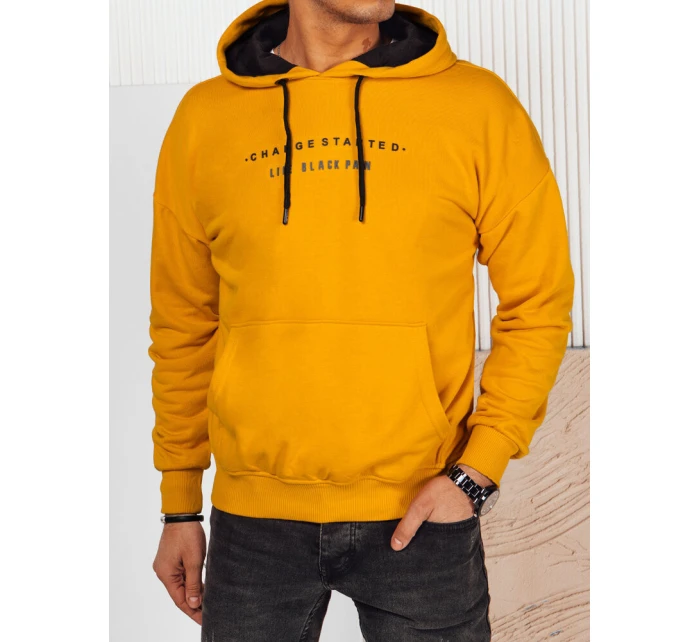 Pánská žlutá mikina s potiskem FashionStreet BX5716 Pánská žlutá mikina s potiskem FashionStreet BX5716