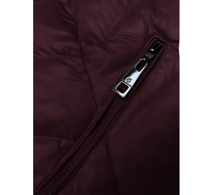 Prošívaná dámská bunda ve vínové bordó barvě pro přechodné období model 21247201 - Glakate
