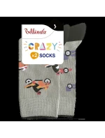 Veselé ponožky 2 páry CRAZY SOCKS 2x - BELLINDA - šedá