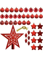 DEKORATIVNÍ PLASTOVÁ CETKA BEZPEČNÁ 40KS ČERVENÁ SLÍDA