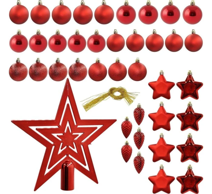 DEKORATIVNÍ PLASTOVÁ CETKA BEZPEČNÁ 40KS ČERVENÁ SLÍDA