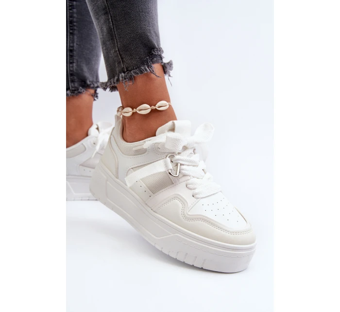 Dámské tenisky na platformě z ekokože Bílé Moun