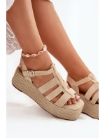 Dámské Sandály S Pásky A Béžové model 21698907 - Boto Dámské Sandály S Pásky A Béžové model 21698907 - Boto