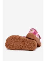 Dětské dívčí pantofle Barefoot Kwiatki Froddo G1700438-8 -11 Růžové