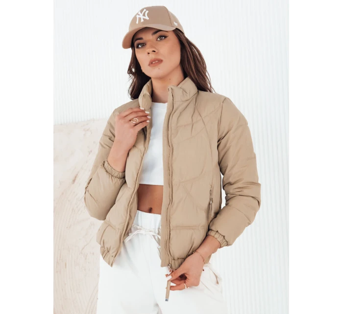 Dámská prošívaná přechodná bunda SALECA béžová FashionStreet TY4251 Dámská prošívaná přechodná bunda SALECA béžová FashionStreet TY4251