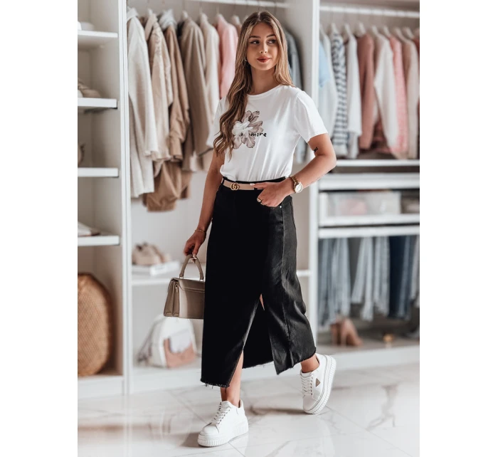 Midi džínová sukně s rozparkem MIDILEXU modrá FashionStreet CY0488