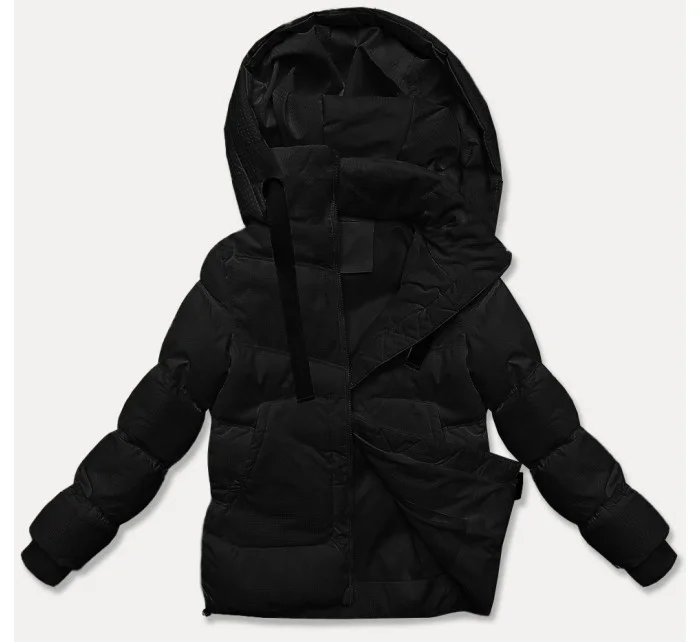 Hrubší černá dámská zimní bunda ze strukturovaného materiálu J Style (5M3251-392) Hrubší černá dámská zimní bunda ze strukturovaného materiálu J Style (5M3251-392)