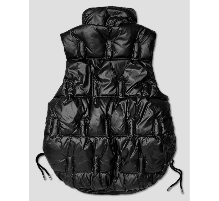 Černá krátká dámská vesta se stahovacími boky model 21463543 - S'WEST