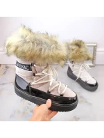 Šněrovací sněhule na platformě s kožešinou Vinceza W JAN262 beige Šněrovací sněhule na platformě s kožešinou Vinceza W JAN262 beige