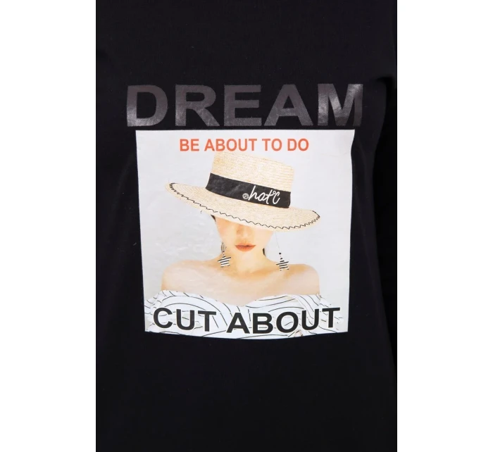 Šaty s potiskem Dream black Šaty s potiskem Dream black