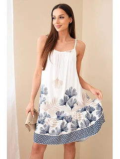 Dámské šaty na ramínkách s potiskem granátová