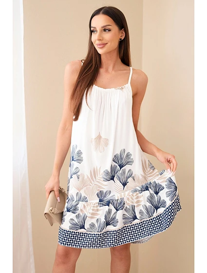 Dámské šaty na ramínkách s potiskem granátová