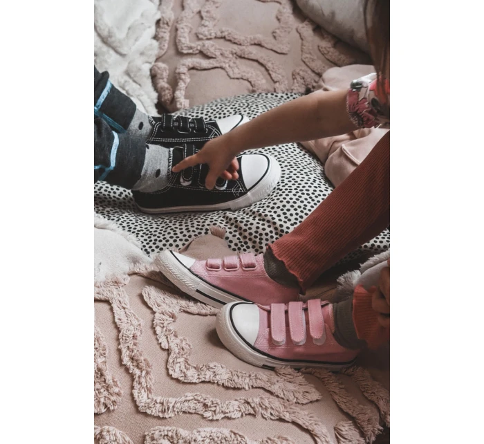 Dětské tenisky na suchý zip růžove Bernie