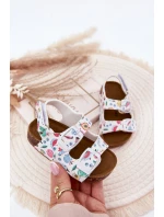 Dětské sandály na korkové podrážce s přezkami ovoce bílé Thessa Dětské sandály na korkové podrážce s přezkami ovoce bílé Thessa