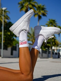 Dámské ponožky s nápisem Brooklyn bílé