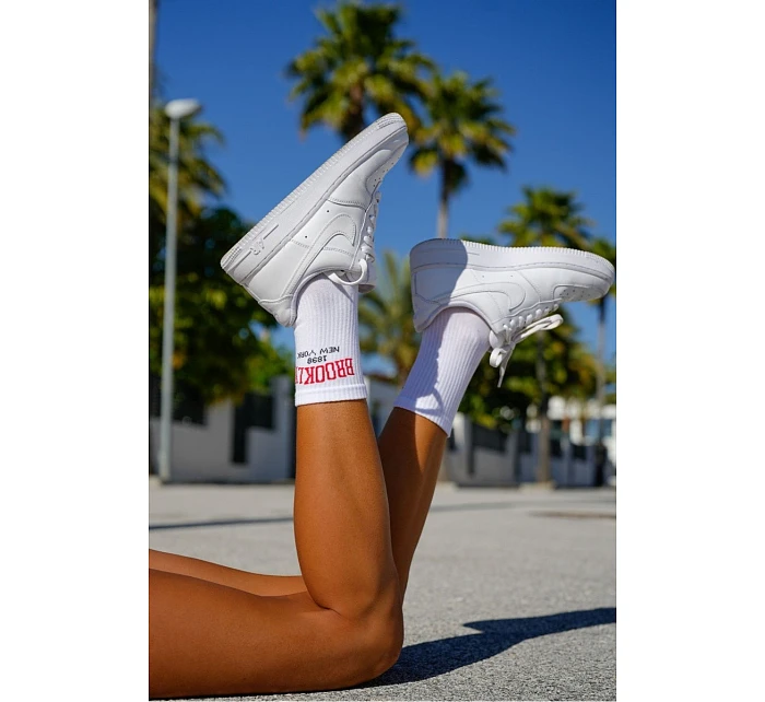 Dámské ponožky s nápisem Brooklyn bílé