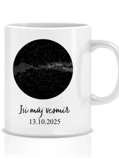 Personalizovaný klasický bílý hrníček s hvězdnou mapou 300 ml 