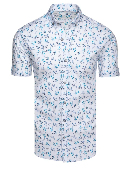 Pánská bílá košile s krátkým rukávem FashionStreet KX1039