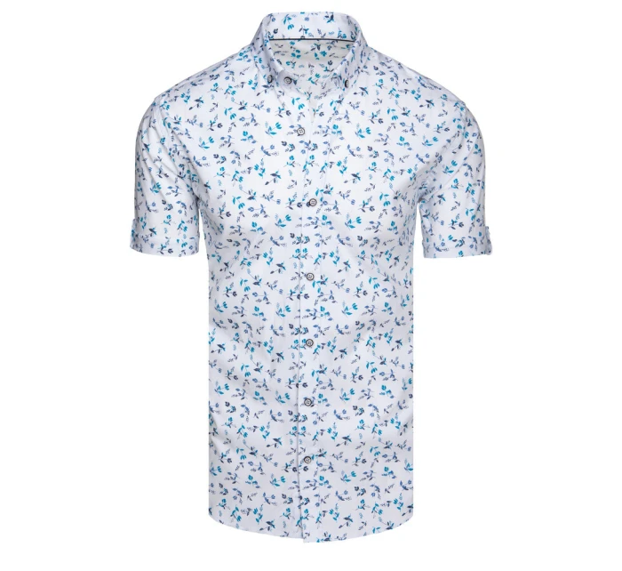 Pánská bílá košile s krátkým rukávem FashionStreet KX1039