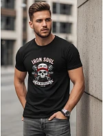Pánské bavlněné tričko s potiskem automobilů černé FashionStreet NX0142R Pánské bavlněné tričko s potiskem automobilů černé FashionStreet NX0142R