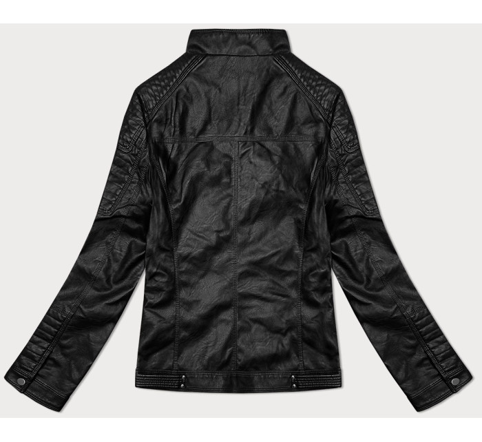 Černá pánská bunda z ekologické kůže (11Z8135)