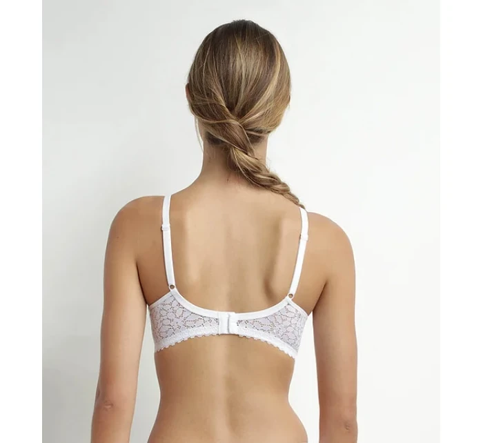 Dámská krajková vyztužená podprsenka bez kostic DIM TRIANGLE SOFT PADDED BRA - DIM - bílá