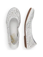 Kožená pohodlná polobotka W model 22033618 bílá - Rieker Kožená pohodlná polobotka W model 22033618 bílá - Rieker