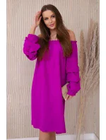 Španělské šaty s ozdobnými rukávy fialka Španělské šaty s ozdobnými rukávy fialka