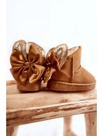 Dívčí teplé sněhule s mašlemi Velbloud Meriva Dívčí teplé sněhule s mašlemi Velbloud Meriva