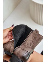 Zazoo 60480 Kožené Boty Na Nízkém Podpatku Zateplené Hnědošedé Zazoo 60480 Kožené Boty Na Nízkém Podpatku Zateplené Hnědošedé