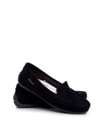 Dámské Semišové Mokasíny černé Morreno