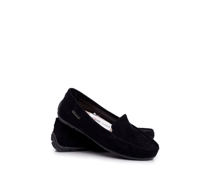 Dámské Semišové Mokasíny černé Morreno