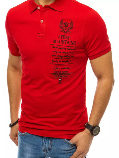 Červené pánské polo tričko s výšivkou Dstreet PX0473