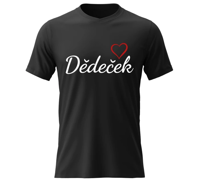 Pánské bavlněné tričko s potiskem - DĚDEČEK - černé