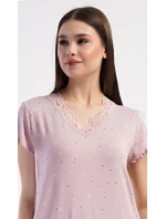 Dámská noční košile s krátkým rukávem model 21290625 - Vienetta Dámská noční košile s krátkým rukávem model 21290625 - Vienetta
